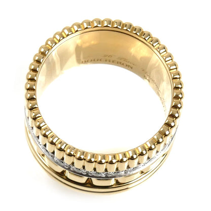 Boucheron ブシュロン K18YG イエローゴールド K18WG ホワイトゴールド キャトル ラディアント フルパヴェ リング・指輪 JRG01987 ダイヤモンド 14号 54 14.9g レディース【中古】【美品】