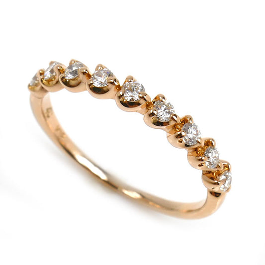 4℃ ヨンドシー K18PG ピンクゴールド 9Pダイヤ リング・指輪 ダイヤモンド 8号 1.5g レディース【中古】