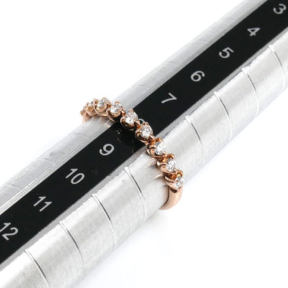 4℃ ヨンドシー K18PG ピンクゴールド 9Pダイヤ リング・指輪 ダイヤモンド 8号 1.5g レディース【中古】
