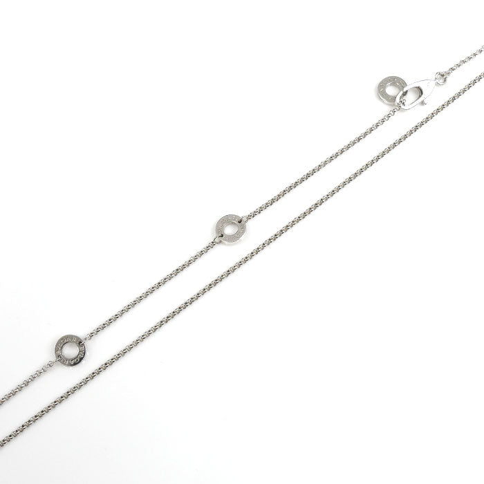 BVLGARI ブルガリ K18WG ホワイトゴールド セルペンティ クロス スモール ネックレス ダイヤモンド 6.6g 41/44.5/49cm レディース【中古】