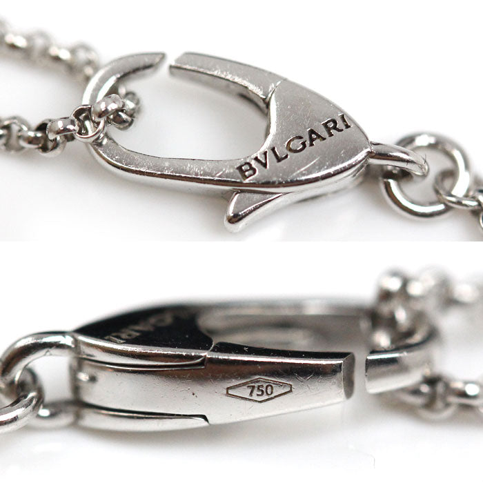 BVLGARI ブルガリ K18WG ホワイトゴールド セルペンティ クロス スモール ネックレス ダイヤモンド 6.6g 41/44.5/49cm レディース【中古】