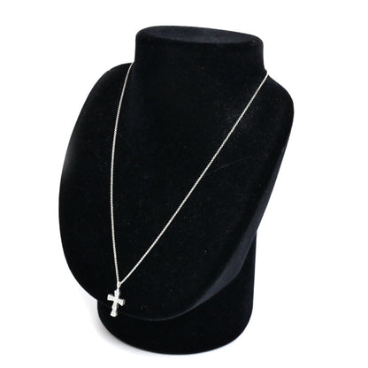 BVLGARI ブルガリ K18WG ホワイトゴールド セルペンティ クロス スモール ネックレス ダイヤモンド 6.6g 41/44.5/49cm レディース【中古】