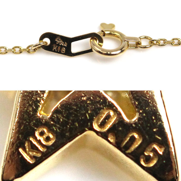 STAR JEWELRY スタージュエリー K18YG イエローゴールド 星 スター ダイヤ ネックレス ダイヤモンド0.05ct 2g 40cm レディース【中古】