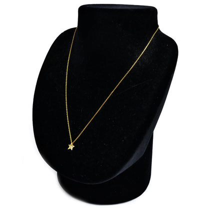 STAR JEWELRY スタージュエリー K18YG イエローゴールド 星 スター ダイヤ ネックレス ダイヤモンド0.05ct 2g 40cm レディース【中古】