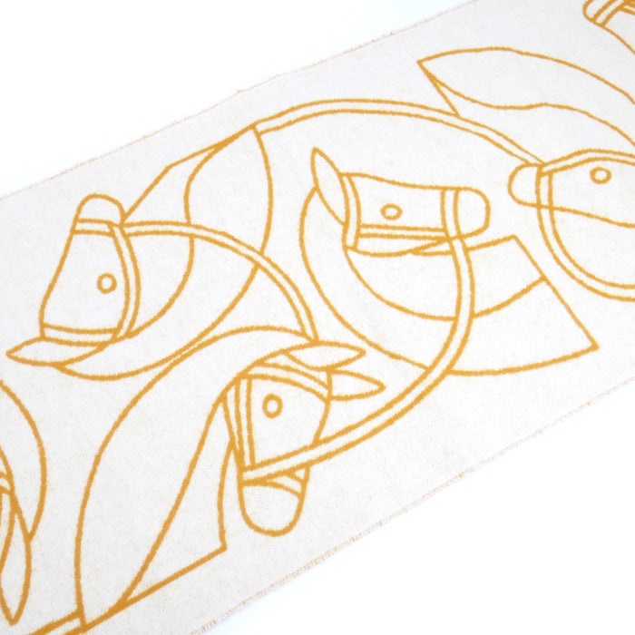 HERMES エルメス アントルラック・エケストル マフラー アイボリー/ ジョーヌ・オクレ H253955S 03 レディース【中古】【美品】