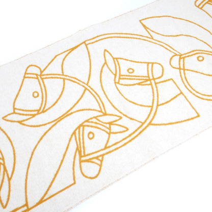 HERMES エルメス アントルラック・エケストル マフラー アイボリー/ ジョーヌ・オクレ H253955S 03 レディース【中古】【美品】