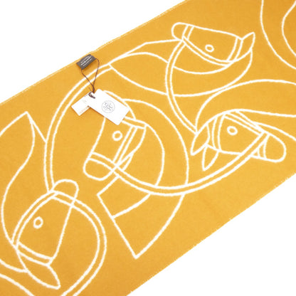 HERMES エルメス アントルラック・エケストル マフラー アイボリー/ ジョーヌ・オクレ H253955S 03 レディース【中古】【美品】