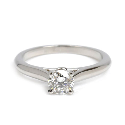 CARTIER カルティエ Pt950プラチナ ソリテール ダイヤ リング・指輪 ダイヤモンド0.40ct 8.5号 49 3.5g レディース【中古】【美品】