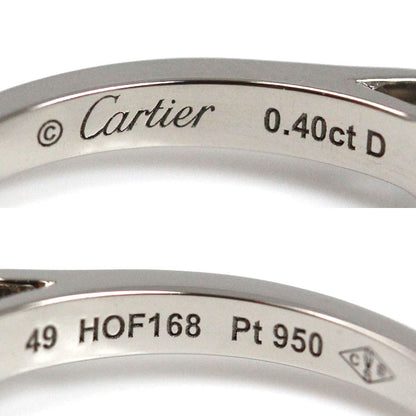 CARTIER カルティエ Pt950プラチナ ソリテール ダイヤ リング・指輪 ダイヤモンド0.40ct 8.5号 49 3.5g レディース【中古】【美品】