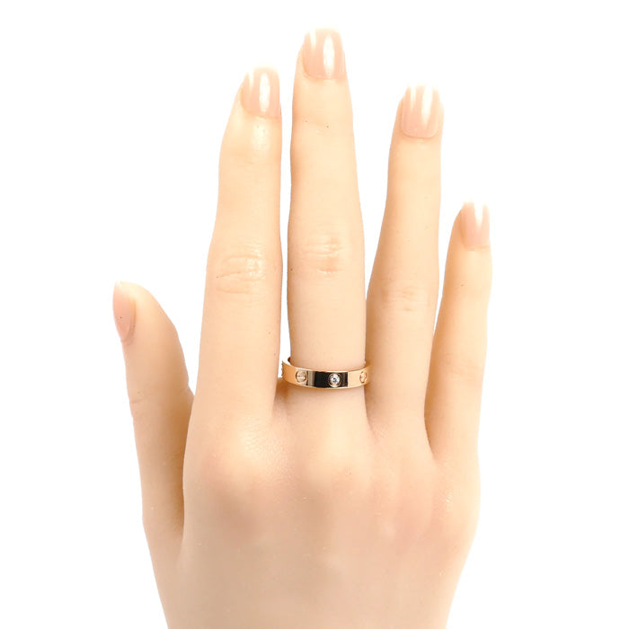 CARTIER カルティエ K18PG ピンクゴールド ミニラブ 1Pダイヤ リング・指輪 B4050754 ダイヤモンド 14号 54 4.6g レディース【中古】【美品】