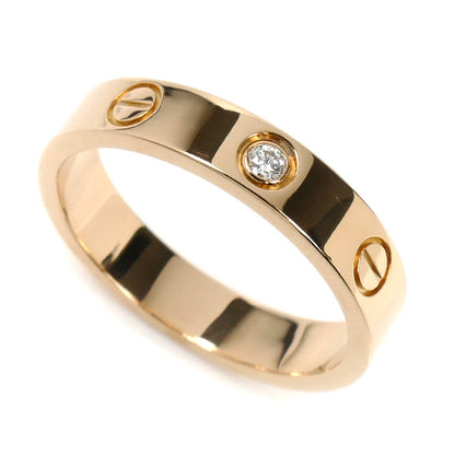 CARTIER カルティエ K18PG ピンクゴールド ミニラブ 1Pダイヤ リング・指輪 ダイヤモンド 13号 53 4.5g レディース【中古】【美品】