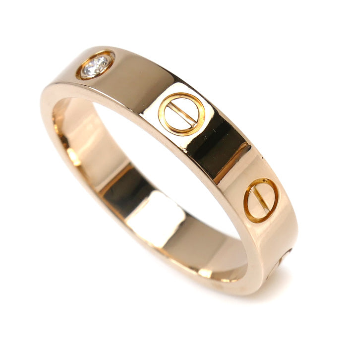 CARTIER カルティエ K18PG ピンクゴールド ミニラブ 1Pダイヤ リング・指輪 ダイヤモンド 13号 53 4.5g レディース【中古】【美品】