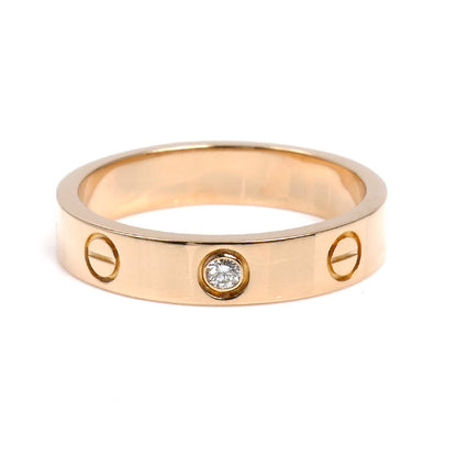 CARTIER カルティエ K18PG ピンクゴールド ミニラブ 1Pダイヤ リング・指輪 ダイヤモンド 13号 53 4.5g レディース【中古】【美品】