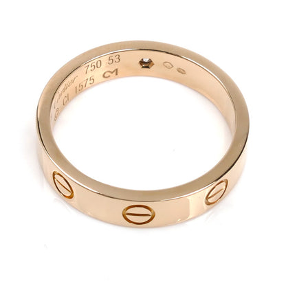 CARTIER カルティエ K18PG ピンクゴールド ミニラブ 1Pダイヤ リング・指輪 ダイヤモンド 13号 53 4.5g レディース【中古】【美品】