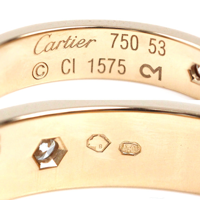 CARTIER カルティエ K18PG ピンクゴールド ミニラブ 1Pダイヤ リング・指輪 ダイヤモンド 13号 53 4.5g レディース【中古】【美品】