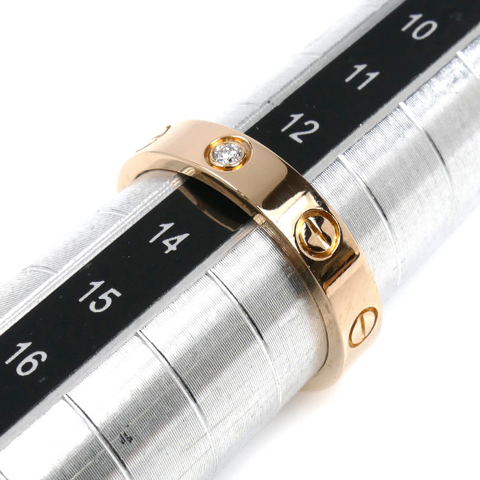 CARTIER カルティエ K18PG ピンクゴールド ミニラブ 1Pダイヤ リング・指輪 ダイヤモンド 13号 53 4.5g レディース【中古】【美品】