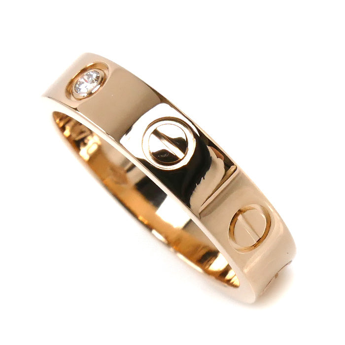 CARTIER カルティエ K18PG ピンクゴールド ミニラブ 1Pダイヤ リング・指輪 B4050748 ダイヤモンド 8号 48 4.1g レディース【中古】【美品】