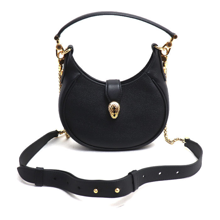 BVLGARI ブルガリ セルペンティ エリプス 2Wayショルダーバッグ ブラック 292051 IC レディース【中古】【美品】