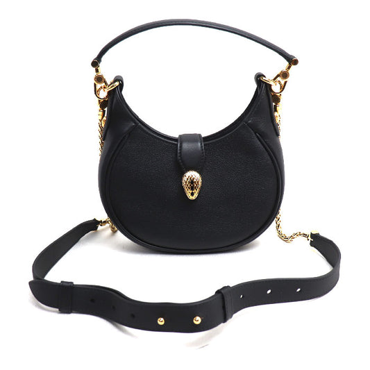 BVLGARI ブルガリ セルペンティ エリプス 2Wayショルダーバッグ ブラック 292051 IC レディース【中古】【美品】