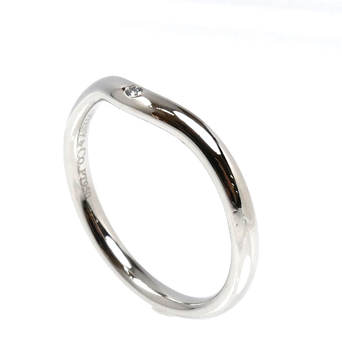 TIFFANY&Co. ティファニー Pt950プラチナ カーブド バンド 1Pダイヤ リング・指輪 60016820 ダイヤモンド 11号 3.7g レディース【中古】【美品】