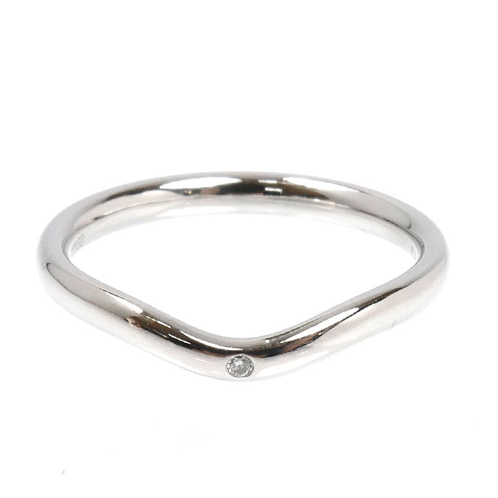 TIFFANY&Co. ティファニー Pt950プラチナ カーブド バンド 1Pダイヤ リング・指輪 60016820 ダイヤモンド 11号 3.7g レディース【中古】【美品】