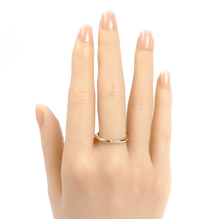 TIFFANY&Co. ティファニー K18PG ピンクゴールド クラシックバンド リング・指輪 ダイヤモンド 15号 2.8g レディース【中古】