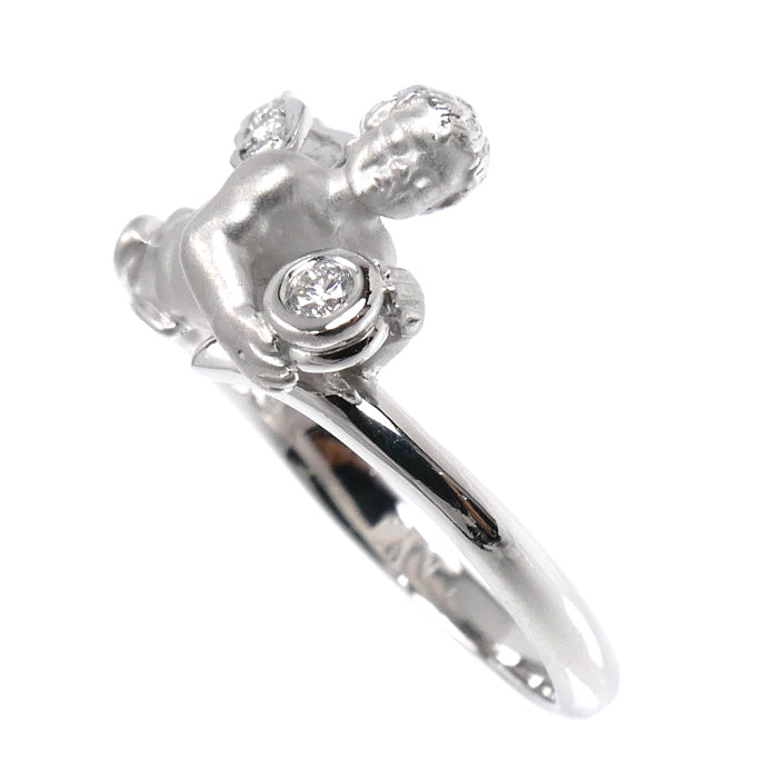 Carrera y Carrera カレライカレラ K18WG ホワイトゴールド エンジェル リング・指輪 ダイヤモンド 9号 3.8g レディース【中古】【美品】