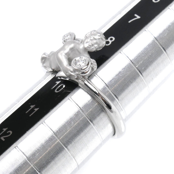 Carrera y Carrera カレライカレラ K18WG ホワイトゴールド エンジェル リング・指輪 ダイヤモンド 9号 3.8g レディース【中古】【美品】