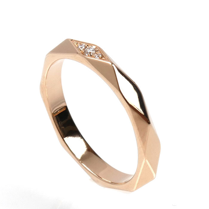 Boucheron ブシュロン K18PG ピンクゴールド ファセット 3Pダイヤ リング・指輪 JAL00091 ダイヤモンド 11号 51 3.2g レディース【中古】【美品】