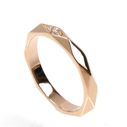 Boucheron ブシュロン K18PG ピンクゴールド ファセット 3Pダイヤ リング・指輪 JAL00091 ダイヤモンド 11号 51 3.2g レディース【中古】【美品】
