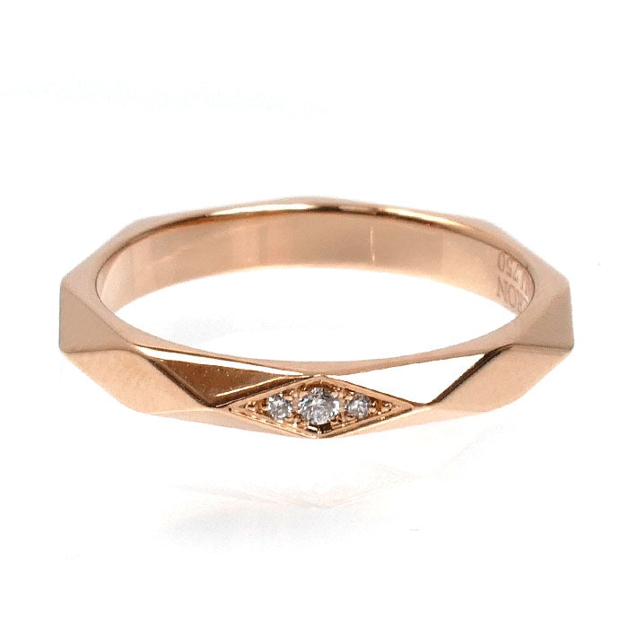 Boucheron ブシュロン K18PG ピンクゴールド ファセット 3Pダイヤ リング・指輪 JAL00091 ダイヤモンド 11号 51 3.2g レディース【中古】【美品】