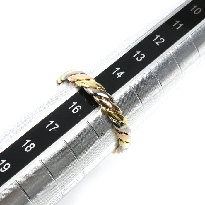 Dior ディオール K18YG イエローゴールド K18PG ピンクゴールド K18WG ツイスト リング・指輪 15号 3.4g レディース【中古】【美品】