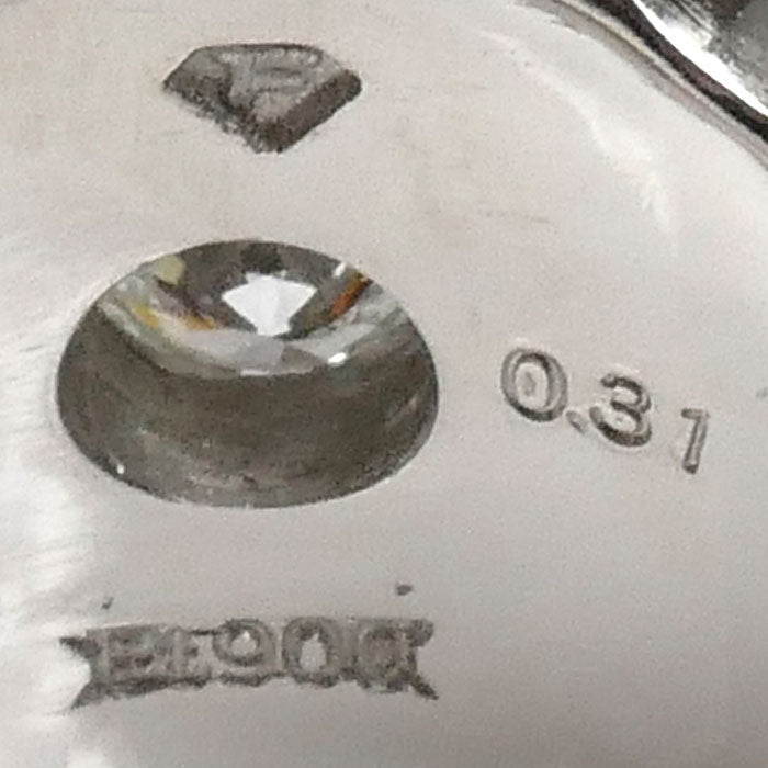 Pt900プラチナ 印台 リング・指輪 ダイヤモンド0.31ct 20号 17.4g メンズ【中古】【美品】