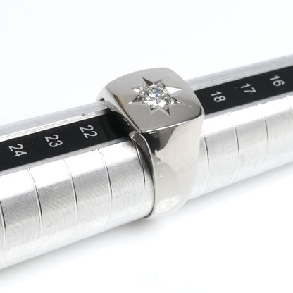Pt900プラチナ 印台 リング・指輪 ダイヤモンド0.31ct 20号 17.4g メンズ【中古】【美品】
