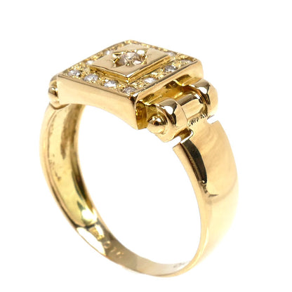 K18YG イエローゴールド リング・指輪 ダイヤモンド0.10ct/0.10ct 19号 4.9g メンズ【中古】