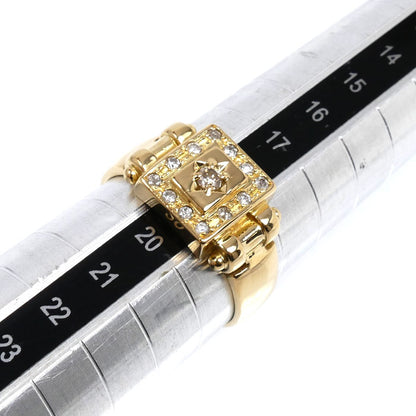 K18YG イエローゴールド リング・指輪 ダイヤモンド0.10ct/0.10ct 19号 4.9g メンズ【中古】