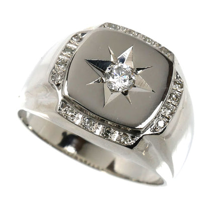 Pt900プラチナ 印台 リング・指輪 ダイヤモンド0.30ct 22号 14.6g メンズ【中古】