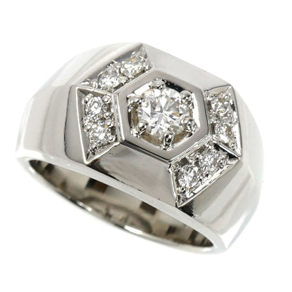 Pt900プラチナ リング・指輪 ダイヤモンド0.418ct/0.33ct 19号 26.3g メンズ【中古】