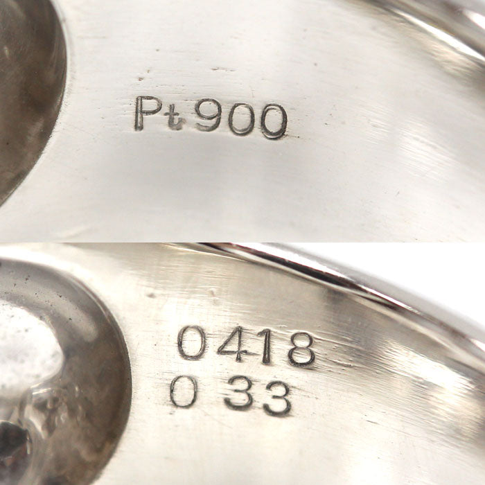 Pt900プラチナ リング・指輪 ダイヤモンド0.418ct/0.33ct 19号 26.3g メンズ【中古】