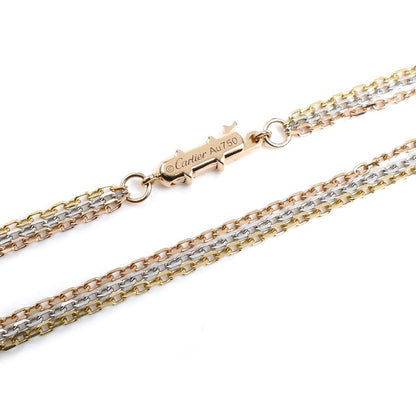 CARTIER カルティエ K18YG/PG/WG トリニティ チェーン ネックレス B7058800 11.3g 54cm レディース【中古】