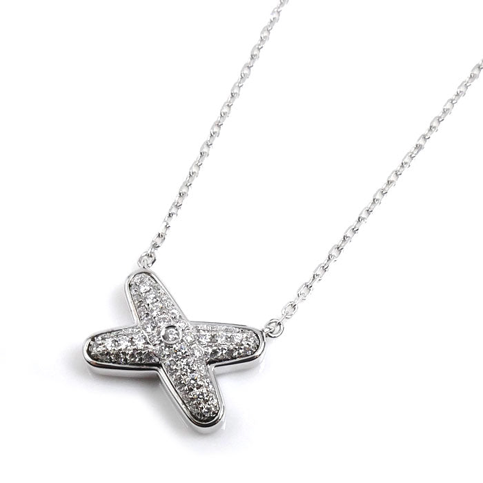 Chaumet ショーメ K18WG ホワイトゴールド ジュ ドゥ リアン ダイヤ ネックレス 083219 ダイヤモンド0.20ct 4.2g 38/40/42cm レディース【中古】【美品】