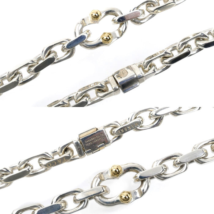 TIFFANY&Co. ティファニー シルバー925 K18YG イエローゴールド メイカーズ ブレスレット 21.8g 20cm メンズ【中古】