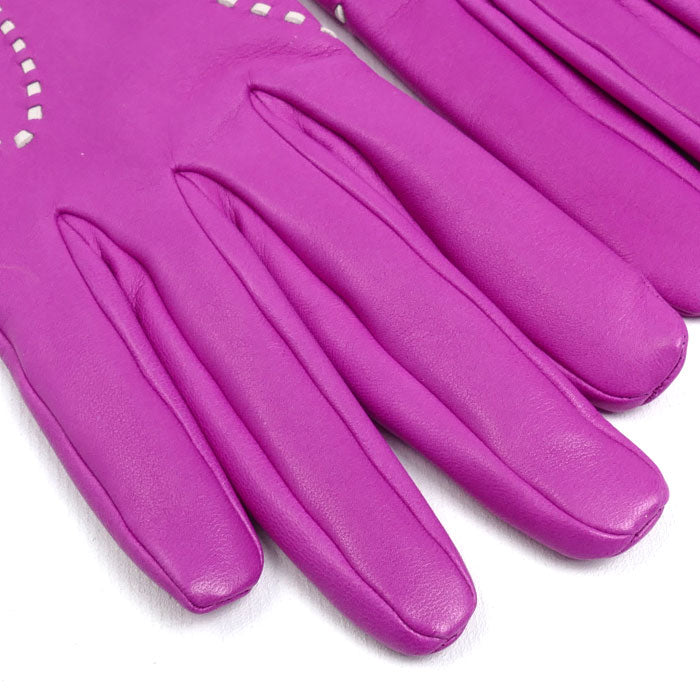 HERMES エルメス リスボン グローブ 手袋 ピンク H152000G MG070 7 レディース【中古】【美品】