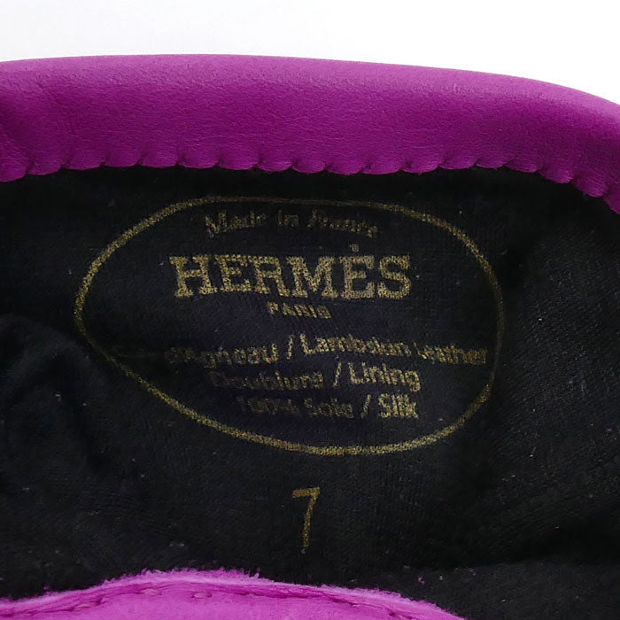 HERMES エルメス リスボン グローブ 手袋 ピンク H152000G MG070 7 レディース【中古】【美品】