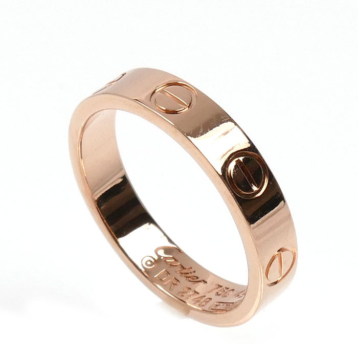 CARTIER カルティエ K18PG ピンクゴールド ミニラブ リング・指輪 8号 48 3.4g レディース【中古】【美品】