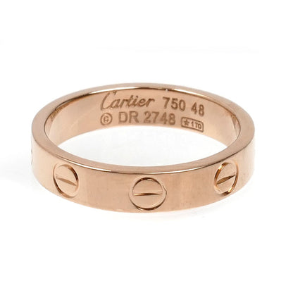 CARTIER カルティエ K18PG ピンクゴールド ミニラブ リング・指輪 8号 48 3.4g レディース【中古】【美品】
