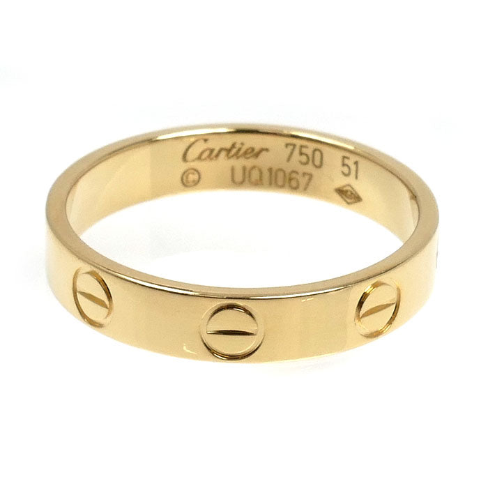 CARTIER カルティエ K18YG イエローゴールド ミニラブ リング・指輪 11号 51 2.9g レディース【中古】