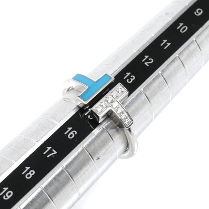 TIFFANY&Co. ティファニー K18WG ホワイトゴールド Tワイヤー ターコイズ ダイヤ リング・指輪 64028189 ダイヤモンド ターコイズ 14号 4.6g レディース【中古】【美品】