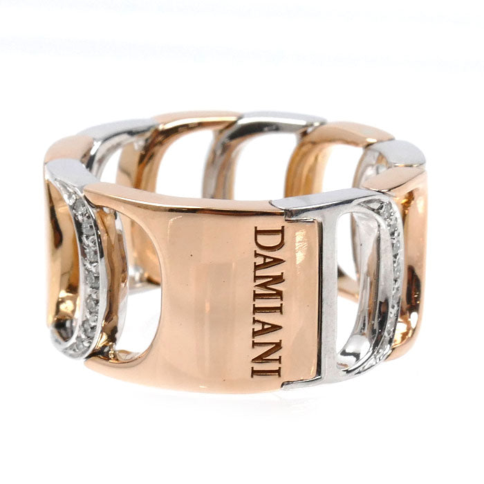 Damiani ダミアーニ K18PG ピンクゴールド K18WG ホワイトゴールド ダミアニッシマ ハーフダイヤ リング・指輪 ダイヤモンド 12号 11.3g レディース【中古】【美品】