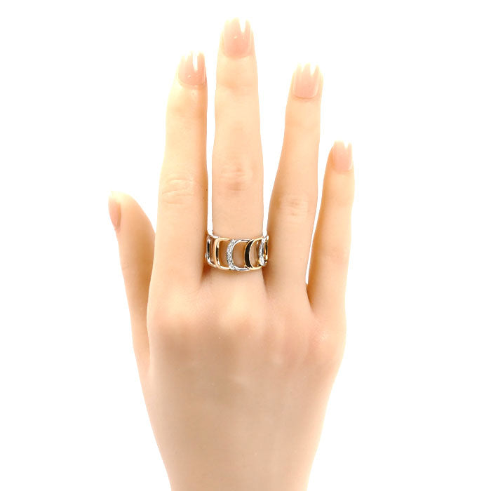 Damiani ダミアーニ K18PG ピンクゴールド K18WG ホワイトゴールド ダミアニッシマ ハーフダイヤ リング・指輪 ダイヤモンド 12号 11.3g レディース【中古】【美品】